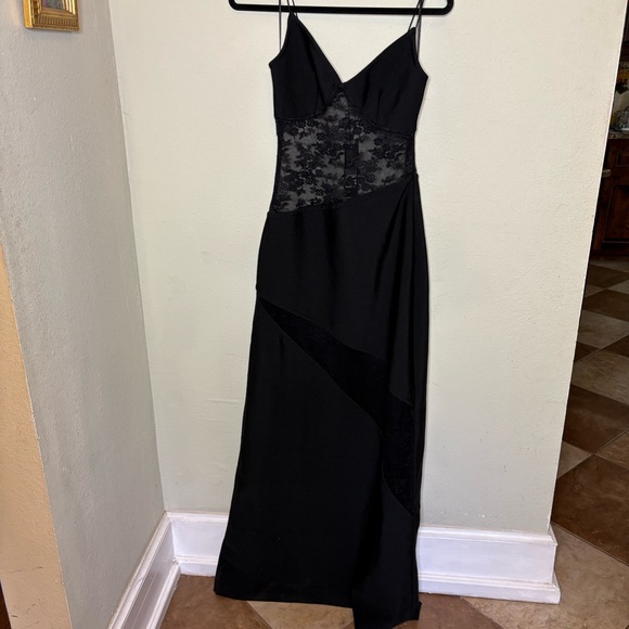 Fashion Nova Dresses & Skirts - Fashion Nova Black Lace-Panel Maxi Dress Medium